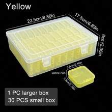 1 套 30 个盒子，DIY 钻石画珠子收纳盒，透明塑料容器，刺绣配件收纳盒，多功能便携式珠宝珠子展示盒，零件和工具分类盒，收纳容器返校 - 無色 - 查看 18