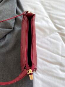 Túi đeo vai trơn đơn giản sang trọng thanh lịch tiện lợi - Màu Đỏ Sâu - Xem 4