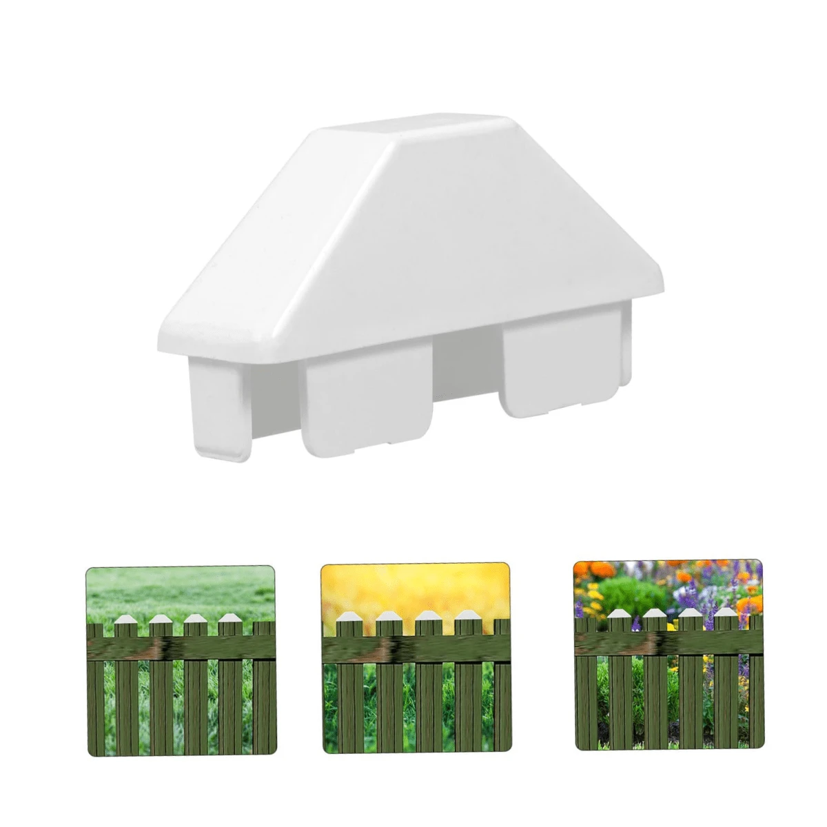 8 Pieces Fence Caps White Vinyl Fence Caps Fence Post Accessories Fence ...