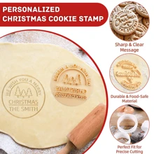 Personlized Christmas Cookie Stamps, Custom Cookie Baking Stamp With Your Name 3d Raised Design Merry Christmas Cookie Stamp Mold Merry Christmas Cookie Cutter