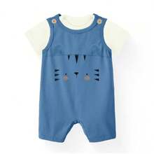 Roupinhas Bebe Menino Conjunto Body Jardineira Tigrinho Interativo Recem Nascido