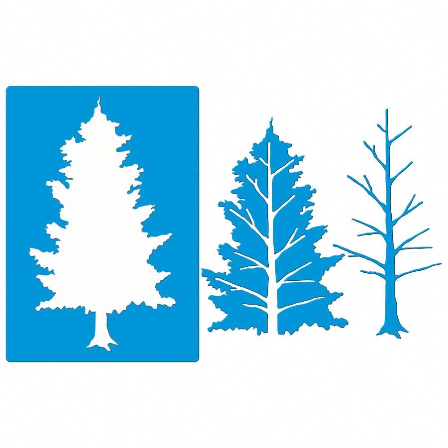 Stencil 21 X 29 Large Tree For Landscape Hollow Template For Painting On Fabric MDF Wood Wall Floor Paper T-Shirt Dishcloth - 白色 - 查看 1