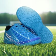 X JET RUN Chuteira Infantil Menino Futsal e Society Original Grama e Salão Criança Escolinha 26 ao 33 Queima de Estoque - Azul - Visão 1
