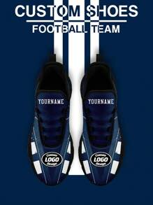 Men's Dallas Football Designed Sneakers, Custom Logo Custom Name Customization Lightweight Comfortable Soft Bottom Sneakers For Men, Gym Training Breathable Tennis Shoes Unique Gift For Mom/Dad/Her/Him/Girlfriend/Boyfriend/Wife/Husband/Friend ﻿ - Black - View 3