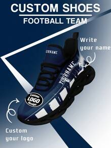 Men's Dallas Football Designed Sneakers, Custom Logo Custom Name Customization Lightweight Comfortable Soft Bottom Sneakers For Men, Gym Training Breathable Tennis Shoes Unique Gift For Mom/Dad/Her/Him/Girlfriend/Boyfriend/Wife/Husband/Friend ﻿ - Black - View 1