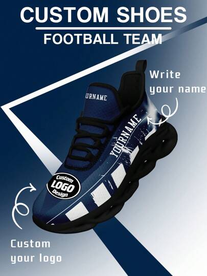 Men's Dallas Football Designed Sneakers, Custom Logo Custom Name Customization Lightweight Comfortable Soft Bottom Sneakers For Men, Gym Training Breathable Tennis Shoes Unique Gift For Mom/Dad/Her/Him/Girlfriend/Boyfriend/Wife/Husband/Friend ﻿