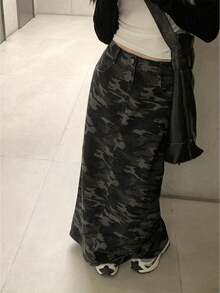 1pc Women's Camo Skirt, Fashionable Military Style, Chic And Flattering Fit, Versatile Daily Wear - Multicolor - View 3