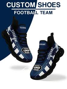 Men's Dallas Football Designed Sneakers, Custom Logo Custom Name Customization Lightweight Comfortable Soft Bottom Sneakers For Men, Gym Training Breathable Tennis Shoes Unique Gift For Mom/Dad/Her/Him/Girlfriend/Boyfriend/Wife/Husband/Friend ﻿ - Black - View 2