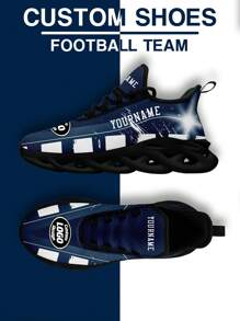 Men's Dallas Football Designed Sneakers, Custom Logo Custom Name Customization Lightweight Comfortable Soft Bottom Sneakers For Men, Gym Training Breathable Tennis Shoes Unique Gift For Mom/Dad/Her/Him/Girlfriend/Boyfriend/Wife/Husband/Friend ﻿ - Black - View 4