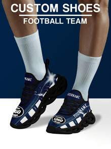 Men's Dallas Football Designed Sneakers, Custom Logo Custom Name Customization Lightweight Comfortable Soft Bottom Sneakers For Men, Gym Training Breathable Tennis Shoes Unique Gift For Mom/Dad/Her/Him/Girlfriend/Boyfriend/Wife/Husband/Friend ﻿ - Black - View 6