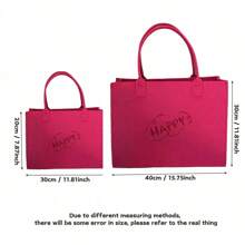 1pc Felt Tote Bag, Versatile Felt Shopping Handbag For Commuting, Spacious & Stylish,Boho Vibes