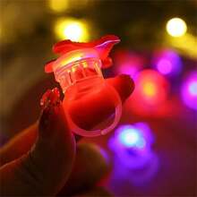 圣诞派对 LED 发光环配件 - 可爱的圣诞老人、圣诞树、雪花形状设计、适合派对礼物、圣诞装饰道具、闪光开口环娱乐派对道具（款式随机） - 彩色 - 查看 12