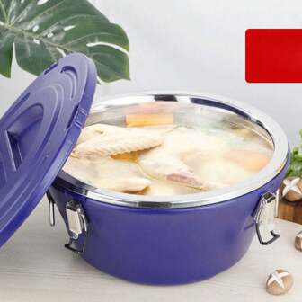 1 pieza Balde aislado de acero inoxidable, caja aislada, conjunto aislado comercial, transporte de cafetería, balde de hielo, restaurante, balde de arroz, balde refrigerado, útiles escolares