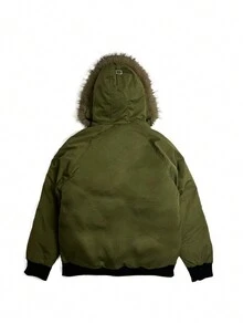 conciso Winterparka mit Kapuze, Dropped-Shoulder und gepolsterter Jacke mit Fake-Fellkragen