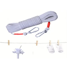 Cuerda de tender la ropa reforzada con núcleo de acero, cuerda de tender al aire libre sin necesidad de taladrar - Multicolor - Ver 1