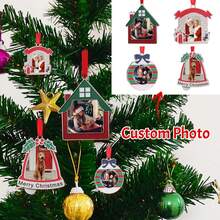 1PC Personalized Ornaments With Photo - Custom Picture Ornaments 2024 Decorations 2024 Custom Picture Text Hanging Ornaments Bells Houses Shape Custom Tree Decoration Souvenir Gifts For Family Couple Tree Home Decoration Xmas Gifts For Mom Dad Kids Pets Friend Gifts For Women Friendship,Long Distance Friends, BFF, Work Besties Gift Birthday Graduation - Multicolor - View 1