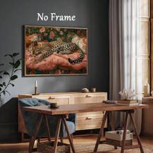 1 件复古豹纹壁画野生动物图片搞笑猎豹海报豹纹经典折衷动物壁画野生豹纹海报复古法式印刷复古丛林动物海报无框 - 彩色 - 查看 5