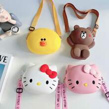 Sanrio Sanrio Hello Kitty & Melody & Kuromi Silicone Crossbody Bag, Valentine's Day Cute Gift,Back To School Stationery Bag, Cute Silicone Crossbody Bag, Waterproof Cartoon Shoulder Coin Purse With Zipper Pocket, Cartoon Crossbody Bag, Waterproof Cartoon Shoulder Coin Purse With Zipper Pocket, Cartoon Crossbody Bag, Suitable For Teenagers Back To School Supplies Stationery Supplies