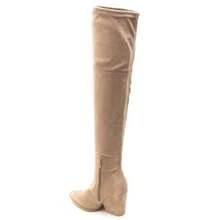 Modern Chunky Heel Pointed Toe Over-The-Knee Boots With Clean Lines – Elegant Style For Winter - Khaki - View 6
