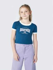 Girl's Blouse With Print - HERING - Xanh và trắng - Xem 2