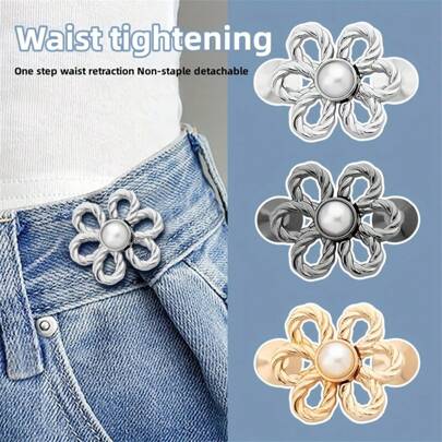 Bộ 6 quần cạp hoa không khóa, cạp quần jean, từ lớn đến nhỏ, dụng cụ thắt nút cố định không để lại dấu vết