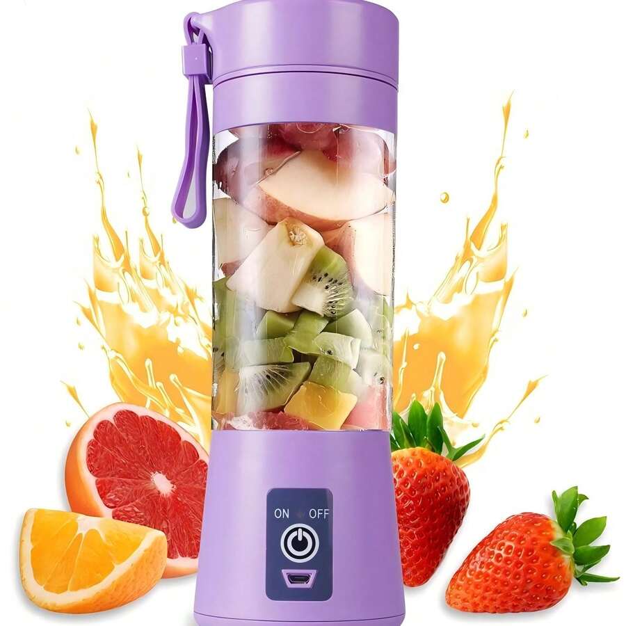 Licuadora Portátil USB Recargable Mini Eléctrico Viaje Jugo de Batidora para Fruta Verdura - Lila Púrpura - Ver 1