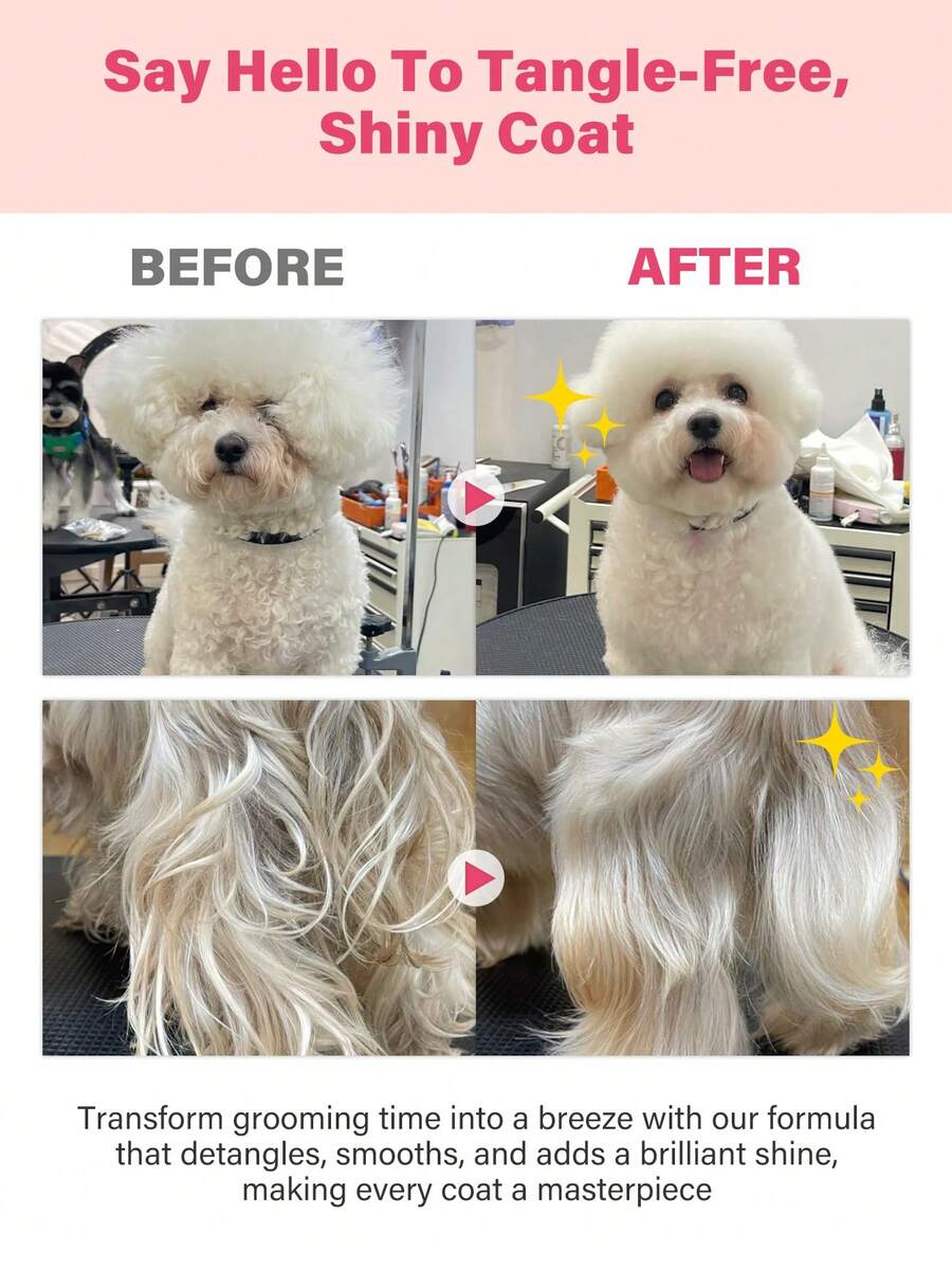 GJYC PET Dog Detangler & Dematting Spray LeaveIn Formula, Baby