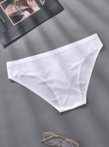 5pcs Men's Breathable Low Waist Triangle Briefs With Letters, Sporty & Sexy, Ice Silk, No Trace