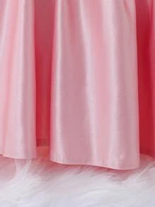 Little Girls Elegant Ruffle Pearl Embellished Princess Dress, For Wedding, Party, Birthday - Pink - View 8