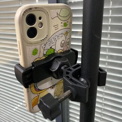 360-Degree Rotatable Phone & Mic Stand - Adjustable Bike/Motorcycle Mount For Smartphones, Bass Guitars & Electronics Accessories Compatible With IPhone, Android Phone, Gift For Birthday, Family, Friends Phone Holder, Phone Stand, Phone Accessories