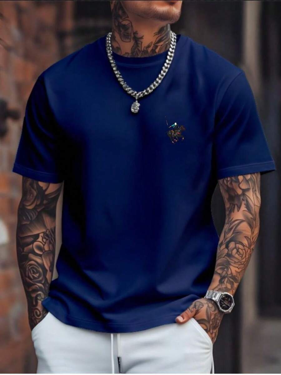 Men's Polo Shirt Cotton Blouse Imported Mesh Comfortable New Release Shirt - Màu xanh hải quân - Xem 1