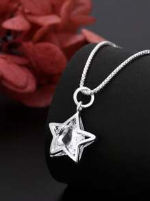 Star Point Of Light Necklace 45 Cm Pure 925 Silver - Silver - View 10