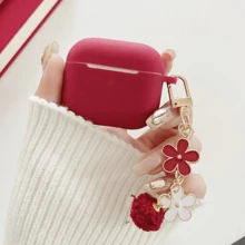 1个黑白花卉挂链耳机保护套，兼容 1/2，新款无线耳机保护套，适用于3/Pro/Pro2，男女朋友礼物