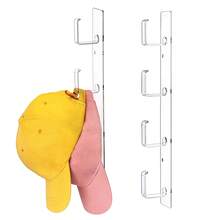 Acrylic Hat Organizer 4 Packs, Hat Rack For 16 Hat Holder, Bathroom Towel Wall Hooks Heavy Duty, Self-Adhesive & Dirlled Installation Baseball Cap Organizer, Hat Storage And Organization Gift