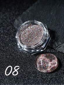 8 盒/套超亮指甲闪粉 0.4 克/罐变色龙极光闪亮钻石美甲镀铬粉细闪粉颜料 - 彩色 - 查看 10