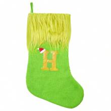 1pc Personalized Green Fluffy Stocking With Embroidered Lettering - 18 "Holiday Home And Party Decorations, Decorations, Stockings, Home Decor, Venue Decor, Large Knitted Green Furies, Lettering Stockings, Best Gifts Birthday Christmas Decorations Room Decor Christmas Winter Christmas Decorations Home Christmas Gifts Christmas Decor - Green - View 11