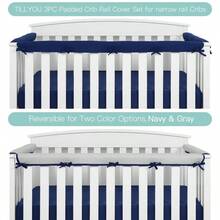 Bộ 3 tấm phủ lan can cũi trẻ em, tấm bảo vệ lan can giường mềm mại cho bé - Nhiều màu - Xem 5