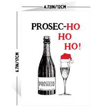 Prosechohoho Christmas Card, Prosecco Christmas Card, Funny Christmas Card, Prosecco Card, Prosecco, Holiday Card, Card Pack, Christmas Card Including Envelope - Style-01 - View 3