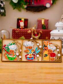 1 mặt dây chuyền hình người bánh gừng bằng gỗ, đồ trang trí cây thông Noel lễ hội, đồ trang trí treo hình người bánh quy sáng tạo, cho nhà bếp và gia đình, đồ trang trí theo mùa lễ hội, lý tưởng cho Giáng sinh, quà tặng năm mới tốt nhất - Nhiều màu - Xem 13