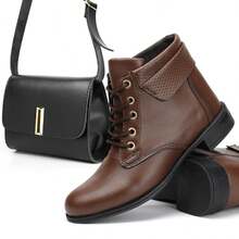 Kit 2 Low-Cut Boots And Bag In Black - màu đen - Xem 3