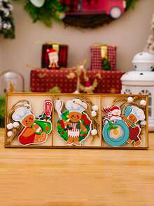 1 mặt dây chuyền hình người bánh gừng bằng gỗ, đồ trang trí cây thông Noel lễ hội, đồ trang trí treo hình người bánh quy sáng tạo, cho nhà bếp và gia đình, đồ trang trí theo mùa lễ hội, lý tưởng cho Giáng sinh, quà tặng năm mới tốt nhất - Nhiều màu - Xem 10