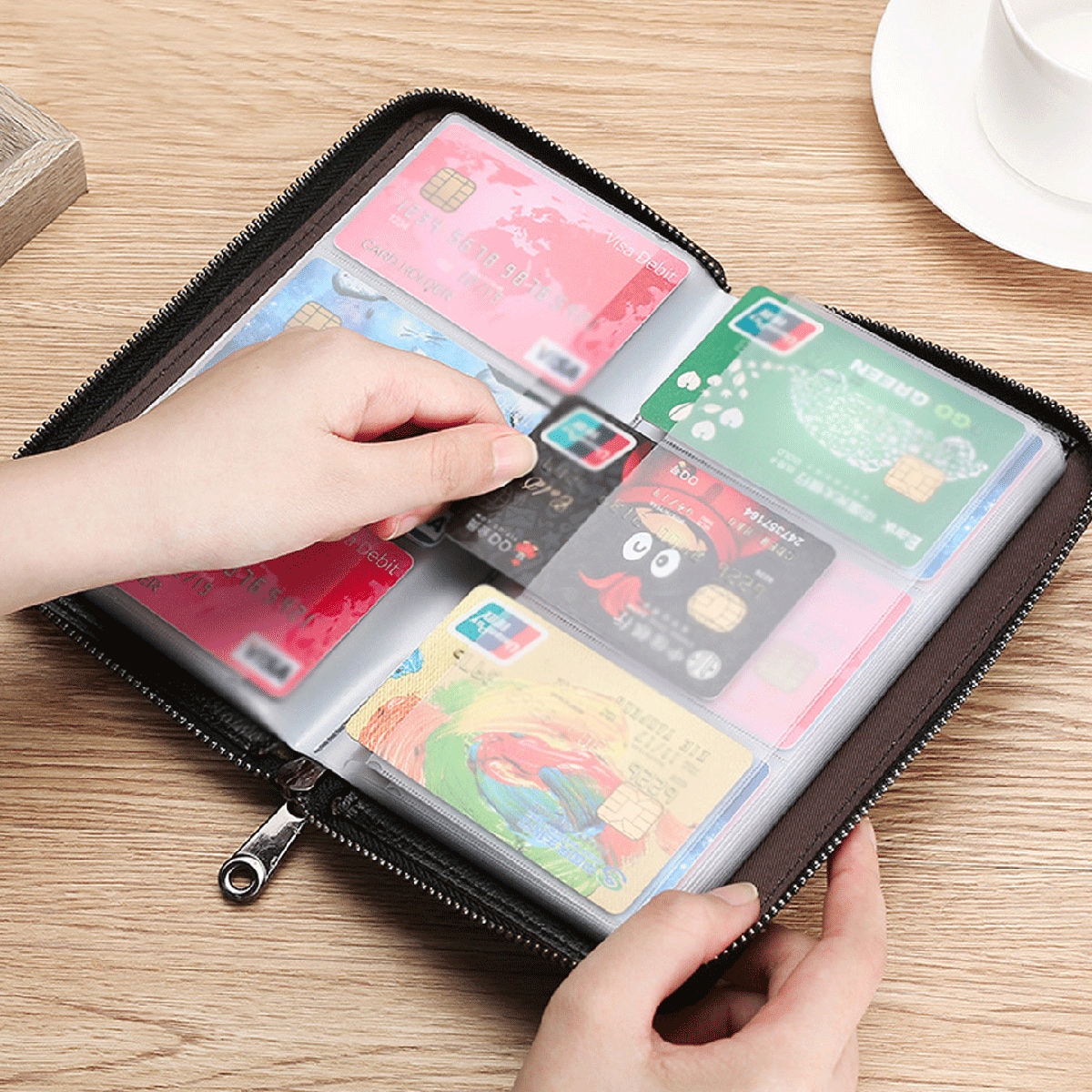 Multi-Function Zipper Large-Capacity And With Multiple Card Slots ID Wallet All-In-One Bag Christmas Gift Thanksgiving Card Holder Wallet Business Card Holder Credit Card Holder Women Photocard Holder For Men For Women Card Wallet