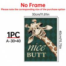 1入經典長頸鹿海報-有趣的動物臀部牆壁藝術品,用於臥室、客廳-帆布家居裝飾、房間裝飾、臥室裝飾-無框帆布印刷品 - 彩色 - 查看 15