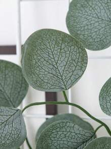 1/3 片人造桉树叶假植物茎仿桉树婚礼花束中心装饰家居装饰（绿色）