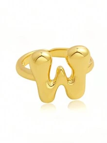 1 chiếc nhẫn 26 chữ cái tiếng Anh có thể điều chỉnh, dành cho nữ, chất liệu đồng, phù hợp để đeo hàng ngày, đi nghỉ và dự tiệc, quà tặng tùy chỉnh và cá nhân hóa cho ngày lễ, sinh nhật và kỷ niệm - nhẫn - Xem 50