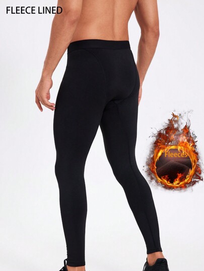 Men's Warm Fleece Thermal Underwear Long Pants, Suitable For Cold Weather, Outdoor, Gym, Sports, Winter Base Layers