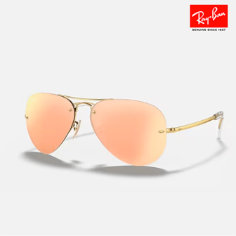 Ray-Ban 雷朋经典飞行员泪滴金属框架轻质无框半框玻璃镜片时尚眼镜，适合成人、男朋友、女朋友、丈夫，是驾驶、运动、旅行、派对的礼物，也是夏季海滩度假、户外、旅行的日常穿着