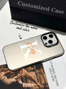 定制首字母签名多色防摔软手机壳保护套，定制手机壳适用于 A13、A14、A15、A16、A73、A33、A34、A35、A36、S22、S23、S24、S25、S21 Ultra 等型号，定制手机壳，街头休闲时尚 - 香檳色 - 查看 4