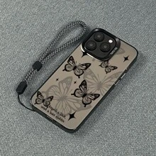 Animal Butterfly Cute Cartoon Phone Case Compatible With Iphone 16/15ProMax/14 Pro/13 Mini/12/11/XS Max/XR/7plus/8/SE2 /Sam Sung S24ULTRA/S24/S23PLUS/S23/S22+/S21/S21FE/20PLUS/Sam Sung A06/A16/A55/A15/A25/A35/A05S/A14/A34/A54/A13/A23/A33/A53/A32/A52S/A51/Xiao Mi POCO X6/X6pro/M6/M5S/F6/X5/X3/C65/M4/F5/F3/14/13pro/13/12/12spro/12Tpro/13T /Redmi Note13pro+/13C/13/12/Note11/Note10S/Note12 /OnePlus 1+11 Tpu Hand Strap
