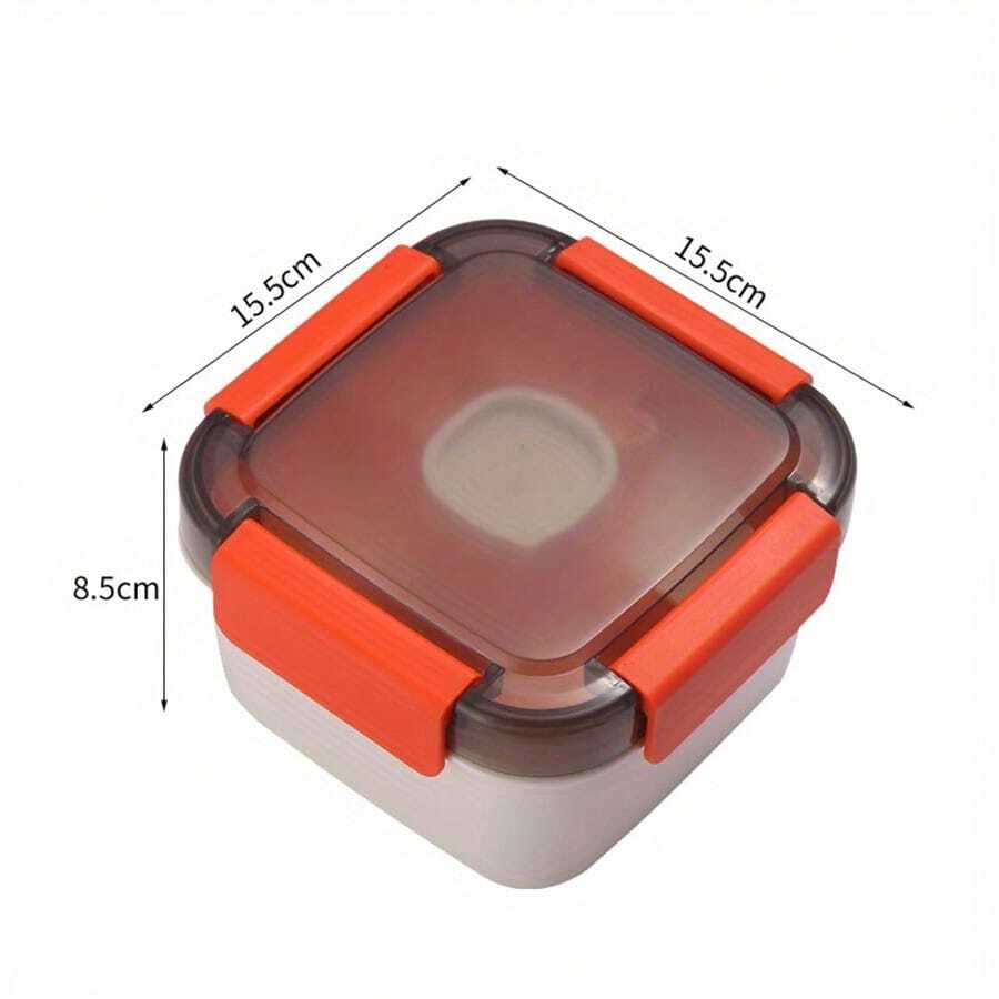 1pc Salad Lunch Box Double Layer Lunch Box Divided Lunch Box Office